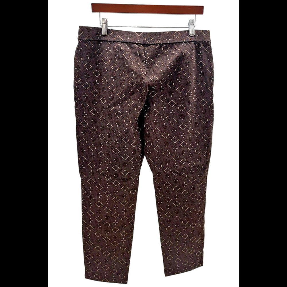 Susan Graver Weekend Printed Premium Stretch Slim Leg Pants Chocolate - Petite - Picture 2 of 2